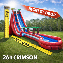 26ft Crimson WaterSlide with Slip and Slide