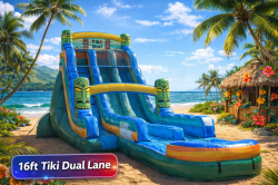 16ft Tiki Dual Lane Waterslide