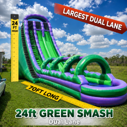 24Ft Green Smash Dual Lane